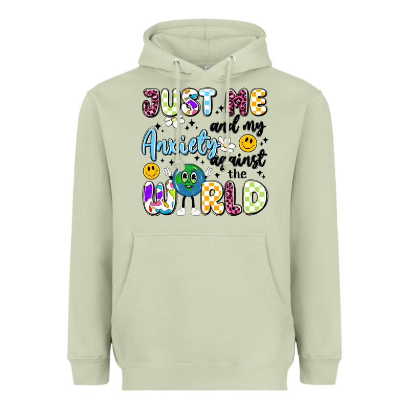 Just Me And My Anxiety Against The World Heavyweight Hoodie by Artiststas | Teevron