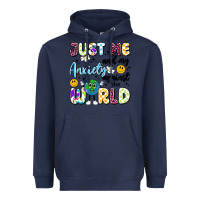 Navy just me and my anxiety against the world Heavyweight Hoodie - Artiststas