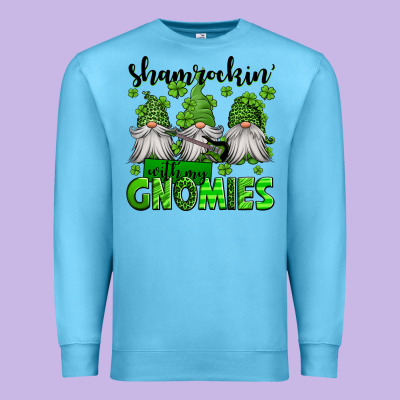 Shamrockin' With My Gnomies St Patrick's Day Premium Sweatshirt Designed By Jasminsmagicworld