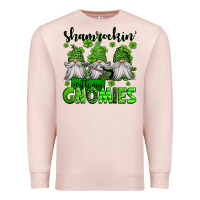 Pale Pink shamrockin' with my gnomies st patrick's day Premium Sweatshirt - Jasminsmagicworld