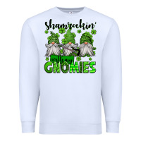 White shamrockin' with my gnomies st patrick's day Premium Sweatshirt - Jasminsmagicworld