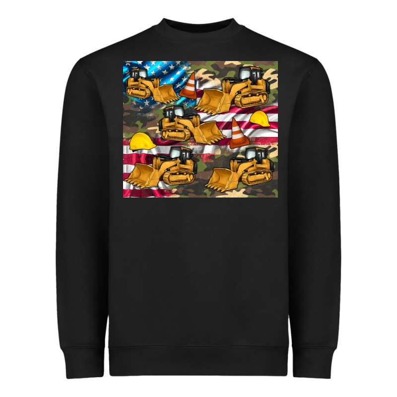 Bulldozer Camouflage American Flag Heavyweight Sweatshirt by Artiststas | Teevron