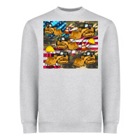 Heather Grey bulldozer camouflage american flag Heavyweight Sweatshirt - Artiststas