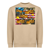 Mushroom bulldozer camouflage american flag Heavyweight Sweatshirt - Artiststas