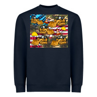 Navy bulldozer camouflage american flag Heavyweight Sweatshirt - Artiststas