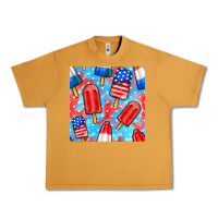 Peanut Butter 4th of july popsicle seamless pattern Urban Heavy Tee - BundleAndBundleShop