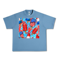 Pebble Blue 4th of july popsicle seamless pattern Urban Heavy Tee - BundleAndBundleShop