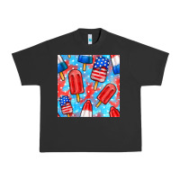 Pigment Black 4th of july popsicle seamless pattern Urban Heavy Tee - BundleAndBundleShop