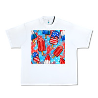 White 4th of july popsicle seamless pattern Urban Heavy Tee - BundleAndBundleShop
