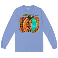 Colony Blue Fall leopard pumpkin Long Sleeve Tee - NancyCooperArtShop
