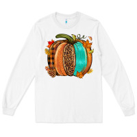 White Fall leopard pumpkin Long Sleeve Tee - NancyCooperArtShop
