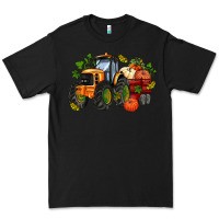 Black fall tractor with pumpkin Premium Tee - AdoDesignShop