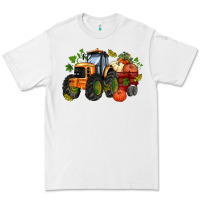 White fall tractor with pumpkin Premium Tee - AdoDesignShop