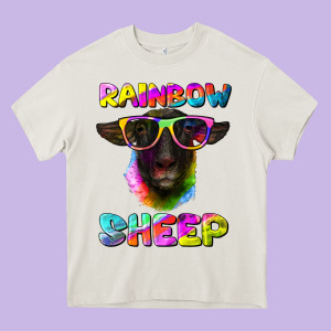 Rainbow Sheep Suffolk Sheep Heavy Core Tee Designed By Ranaportraitstore