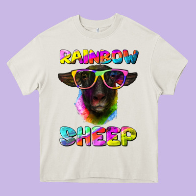 Heavy Core Tee rainbow sheep suffolk sheep