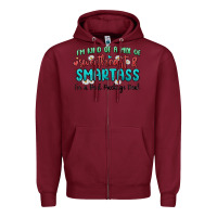 Burgundy im  kind of a mix of sweetheart and smartass Zipper Hoodie - MaliasSmallBusiness