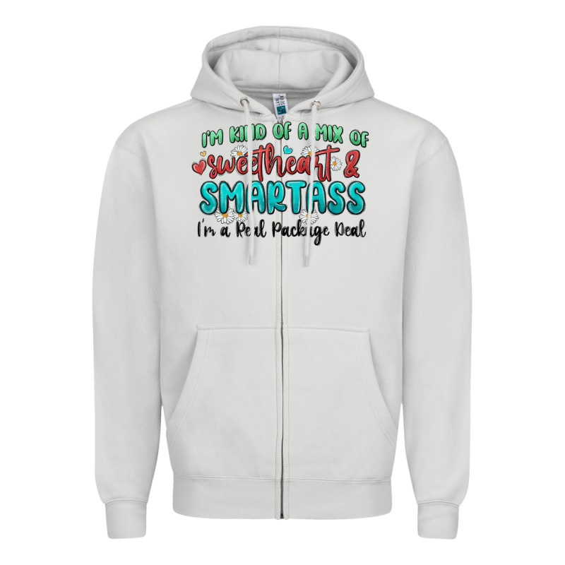 Im  Kind Of A Mix Of Sweetheart And Smartass Zipper Hoodie by MaliasSmallBusiness | Teevron