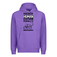 Purple This Is My Human Costume Im Really A Brachiosaurus Premium Hoodie - Bettercallsaul