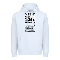 White This Is My Human Costume Im Really A Brachiosaurus Premium Hoodie - Bettercallsaul