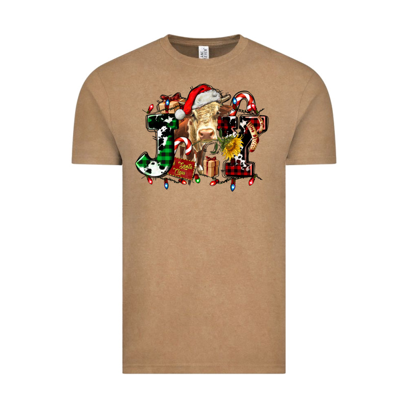 Joy And Cow Christmas Candies And Letters Vintage Tee by AdoDesignShop | Teevron