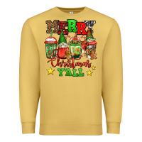 Antique Gold merry Christmas y'all gnome coffee Premium Sweatshirt - Jasminsmagicworld