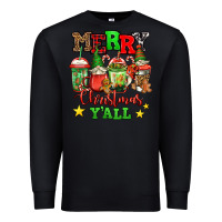 Black merry Christmas y'all gnome coffee Premium Sweatshirt - Jasminsmagicworld