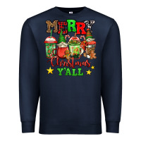 Navy merry Christmas y'all gnome coffee Premium Sweatshirt - Jasminsmagicworld