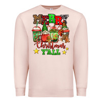 Pale Pink merry Christmas y'all gnome coffee Premium Sweatshirt - Jasminsmagicworld