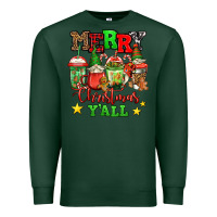 Sports Green merry Christmas y'all gnome coffee Premium Sweatshirt - Jasminsmagicworld