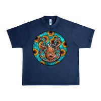 Navy horseshoe circle Urban Heavy Tee - JahusDesignShop