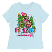 Baby Blue freezing season skeleton Ladies Tee - Zillion Design Studio