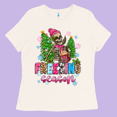 Freezing Season Skeleton Ladies Tee Designed By Zillion Design Studio
