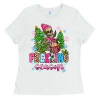 White freezing season skeleton Ladies Tee - Zillion Design Studio