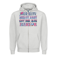 Dove Grey lord have mercy baby got her blue jeans on Zipper Hoodie - NancyCooperArtShop