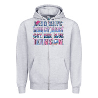 Heather Grey lord have mercy baby got her blue jeans on Zipper Hoodie - NancyCooperArtShop