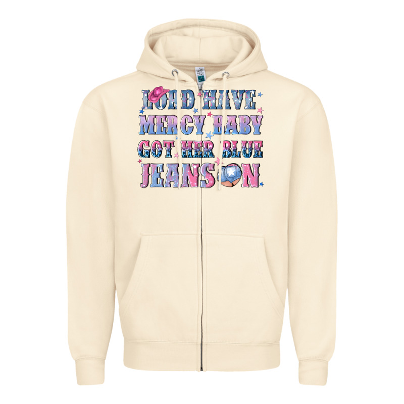 Lord Have Mercy Baby Got Her Blue Jeans On Zipper Hoodie by NancyCooperArtShop | Teevron