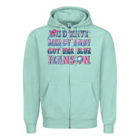 Seafoam lord have mercy baby got her blue jeans on Zipper Hoodie - NancyCooperArtShop