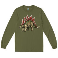 Army Green Stegosaurus Long Sleeve Tee - LillyAllenDesigns