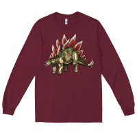 Burgundy Stegosaurus Long Sleeve Tee - LillyAllenDesigns