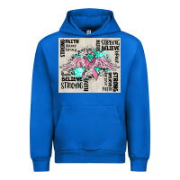Cobalt cancer ribbon with angel wings Urban Hoodie - CowGirlArtShop