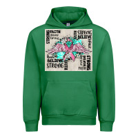 Emerald cancer ribbon with angel wings Urban Hoodie - CowGirlArtShop