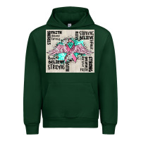 Forest Green cancer ribbon with angel wings Urban Hoodie - CowGirlArtShop