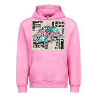 Fuchsia Pink cancer ribbon with angel wings Urban Hoodie - CowGirlArtShop