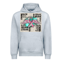 Heather Grey cancer ribbon with angel wings Urban Hoodie - CowGirlArtShop