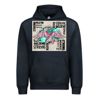 Navy cancer ribbon with angel wings Urban Hoodie - CowGirlArtShop