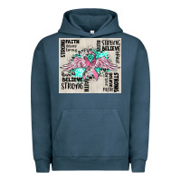 Pigment Midnight Navy cancer ribbon with angel wings Urban Hoodie - CowGirlArtShop