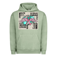 Pigment Oil Green cancer ribbon with angel wings Urban Hoodie - CowGirlArtShop
