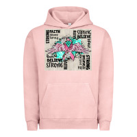 Pigment Salmon cancer ribbon with angel wings Urban Hoodie - CowGirlArtShop
