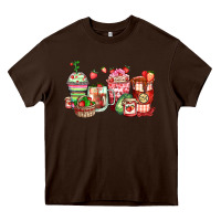 Chocolate Brown strawberry farm fresh coffee cups Heavy Core Tee - Zillion Design Studio