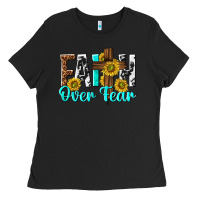 Black faith over fear Ladies Tee - texasbilliewilder